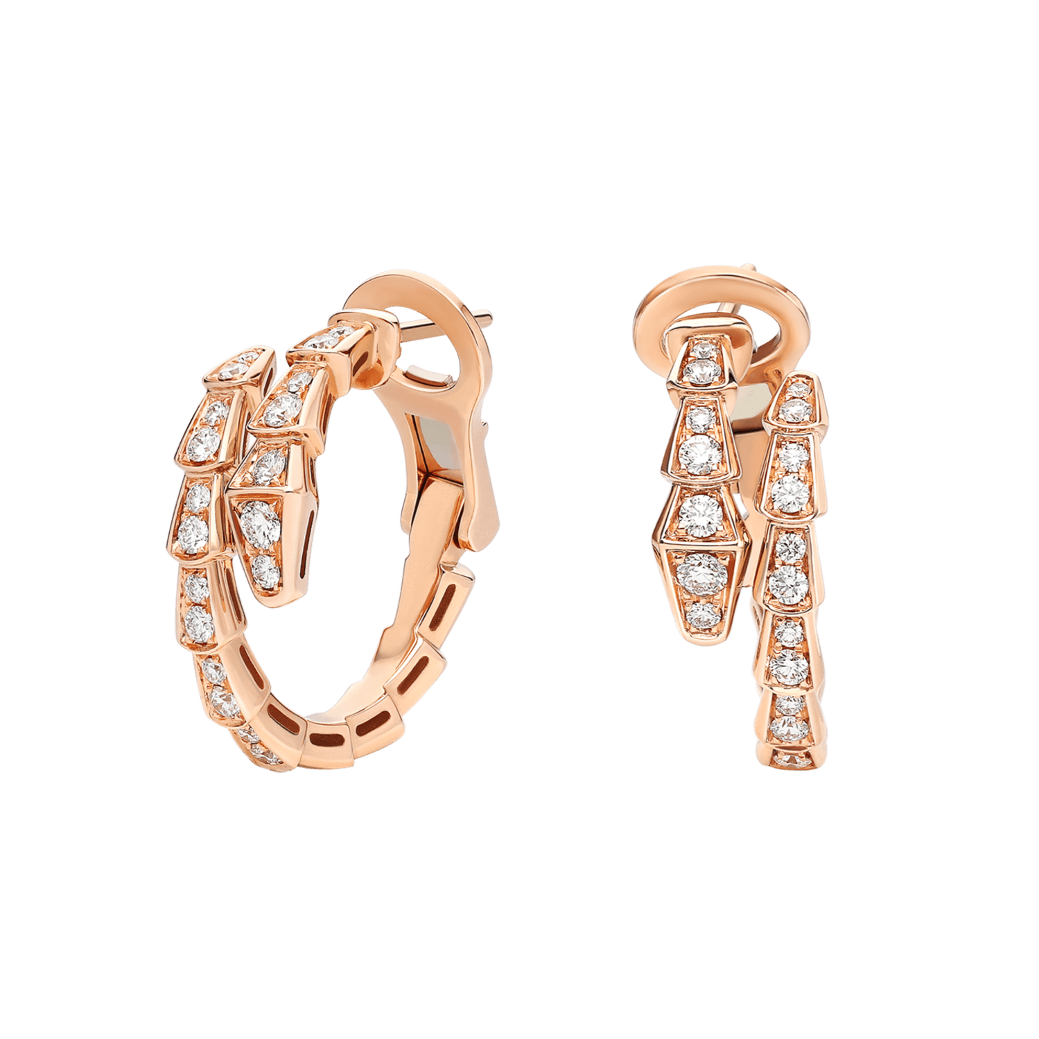 Serpent Wrap Earrings Rose Gold Gem