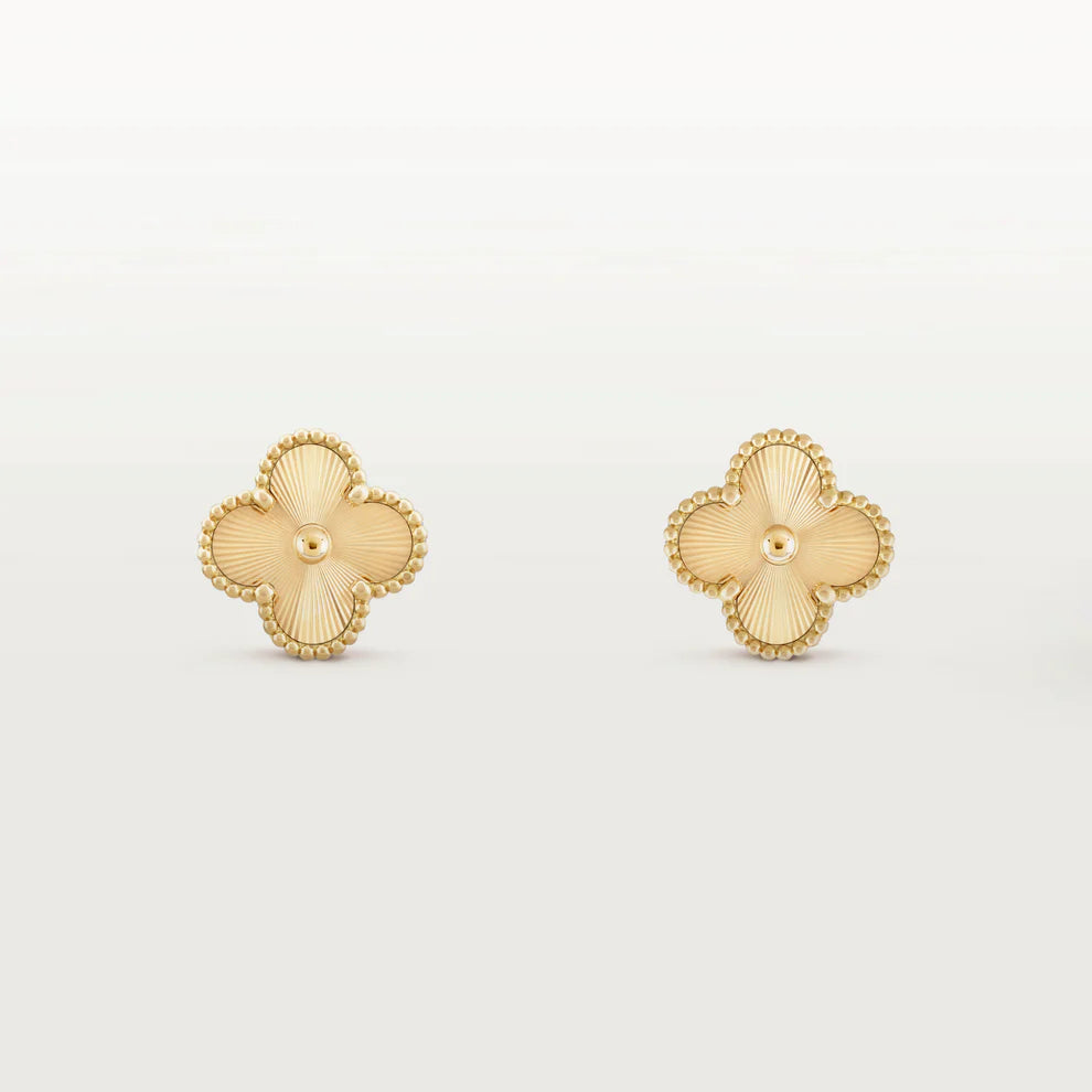 Clover Stud Earrings Gold