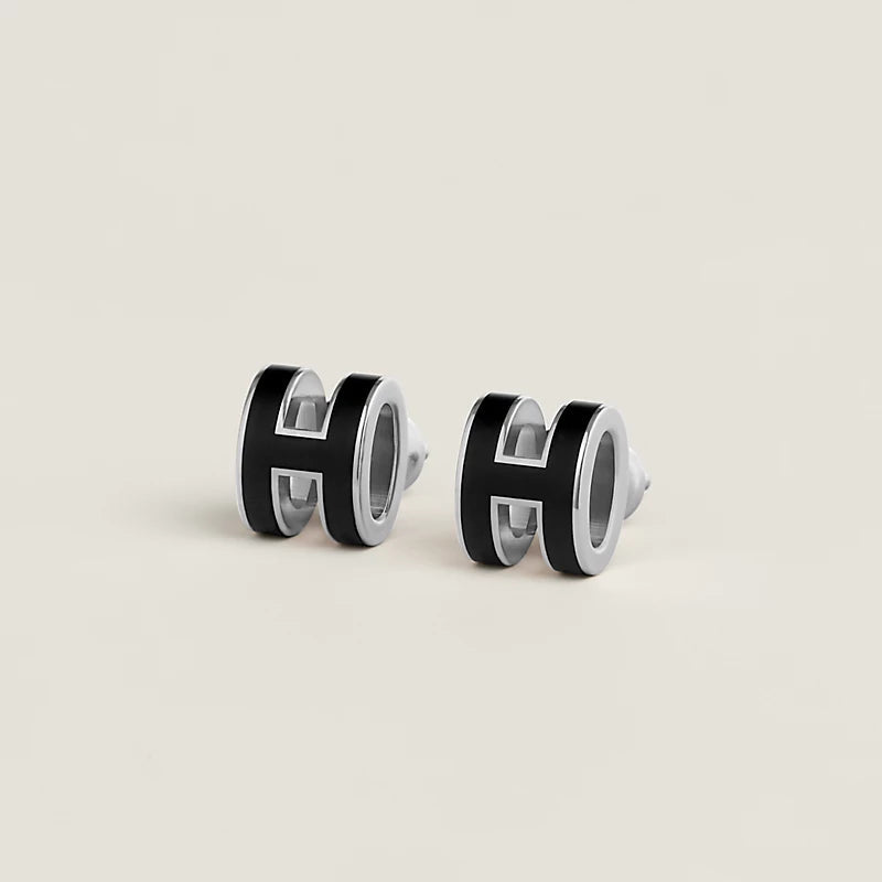 Halo Stud Earrings Black/Silver