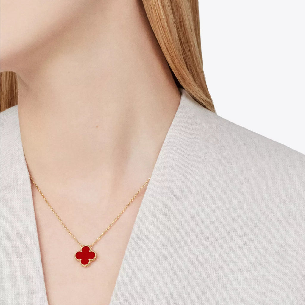 Clover Necklace Red