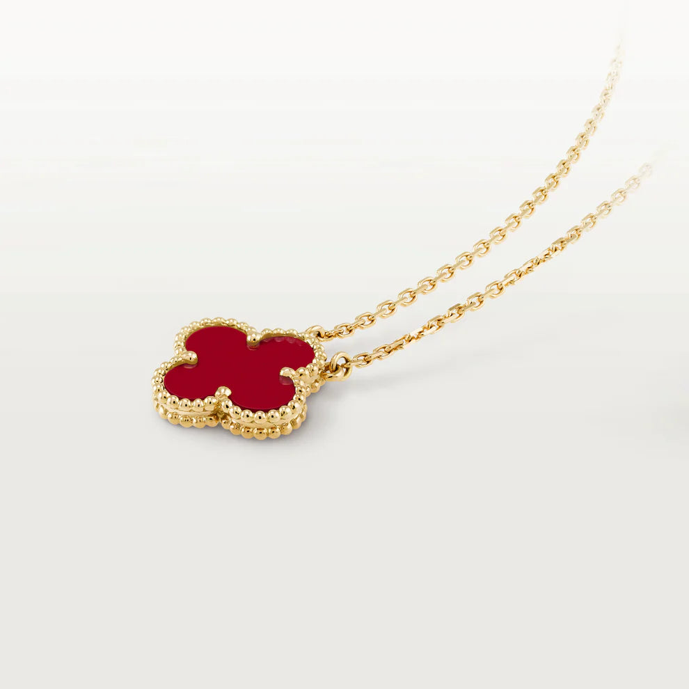 Clover Necklace Red