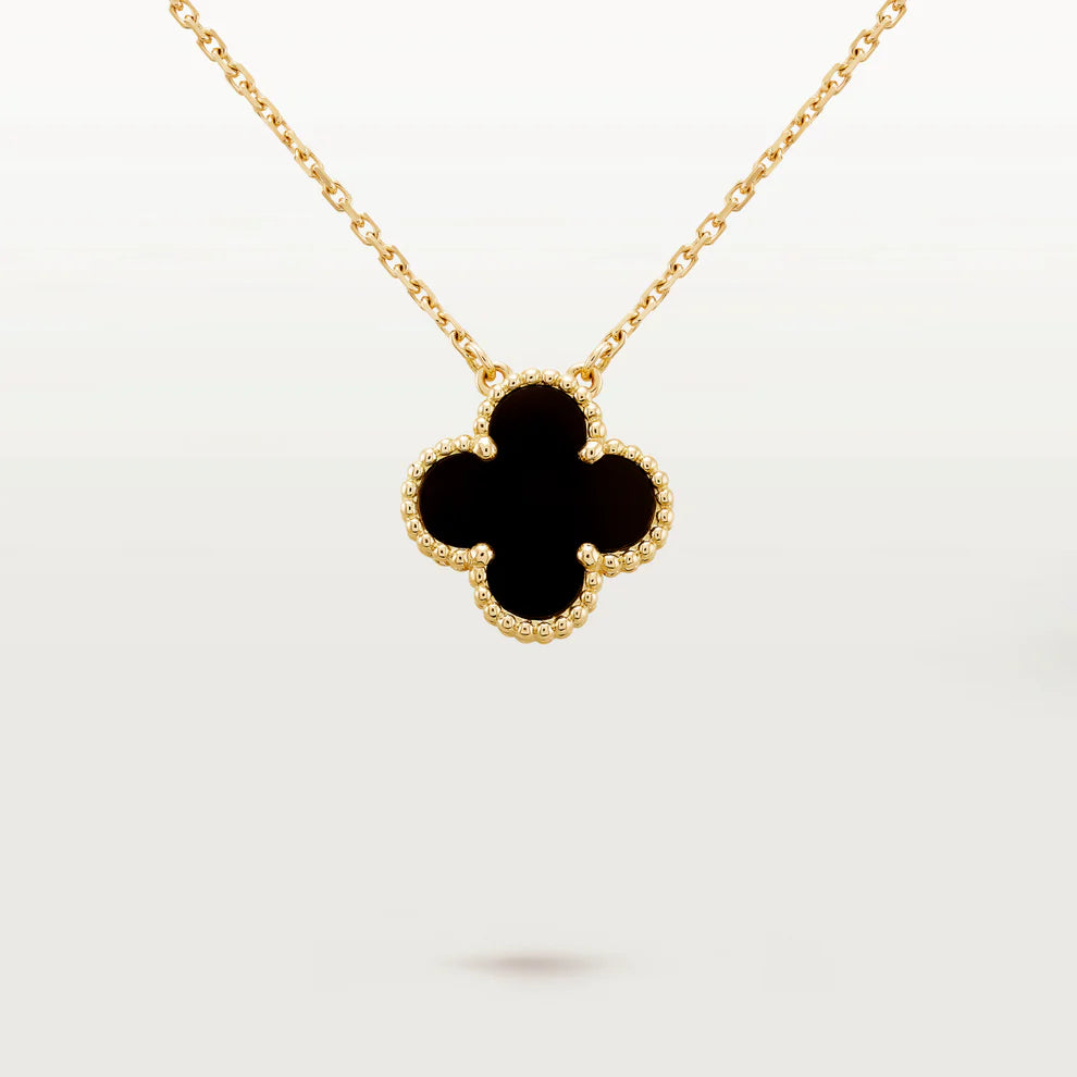 Clover Necklace Black