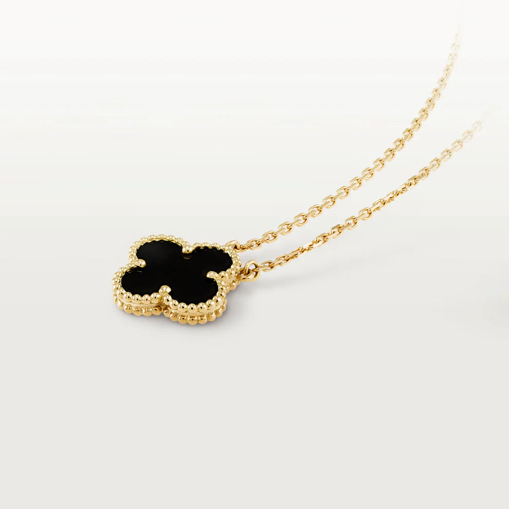 Clover Necklace Black