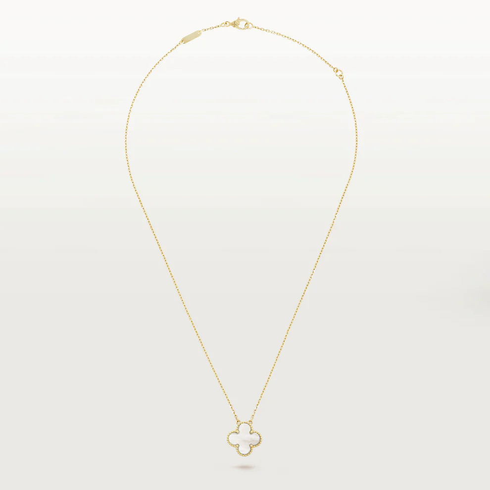 Clover Necklace White