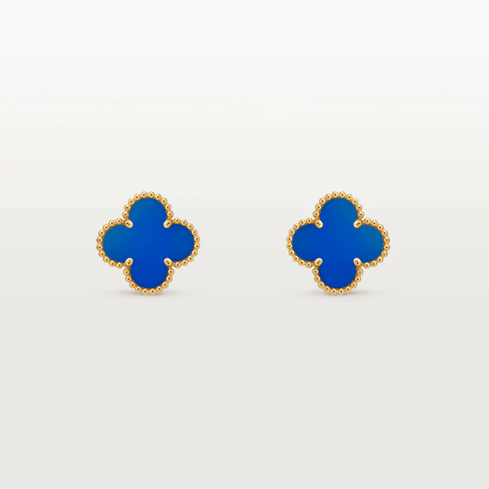Clover Stud Earrings Blue