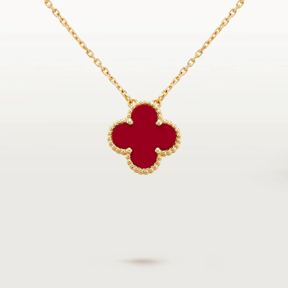 Clover Necklace Red