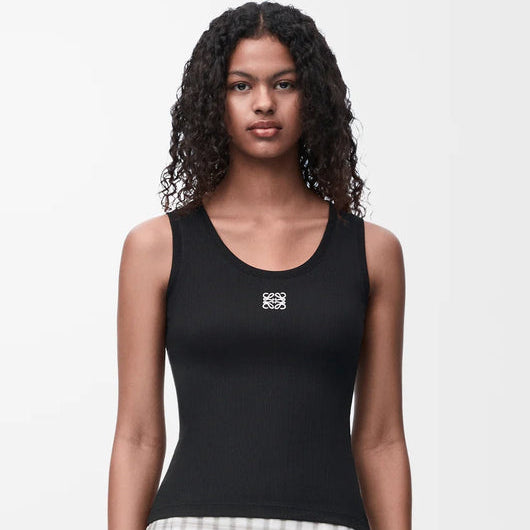 Anagram Embroidery Tank Top Black