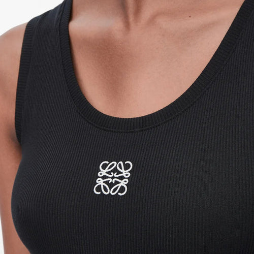 Anagram Embroidery Tank Top Black