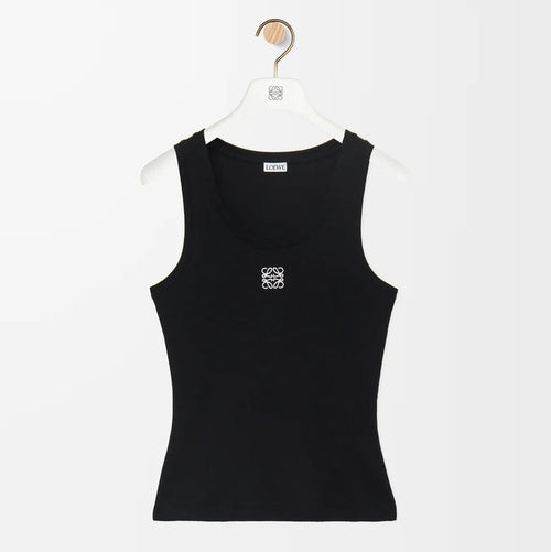 Anagram Embroidery Tank Top Black