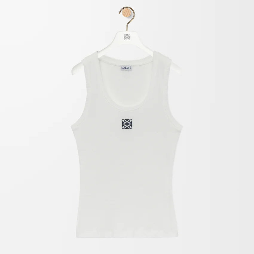 Anagram Embroidery Tank Top White