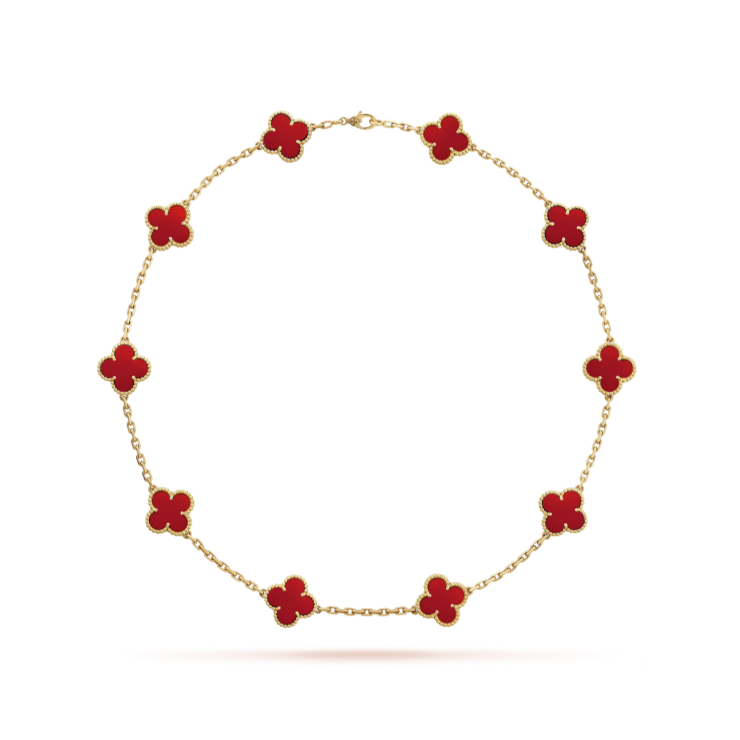 Multiclover Necklace Red