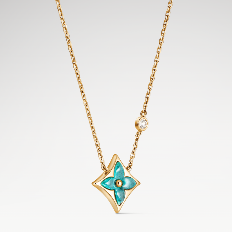 Blossom Pendant Necklace Turquoise