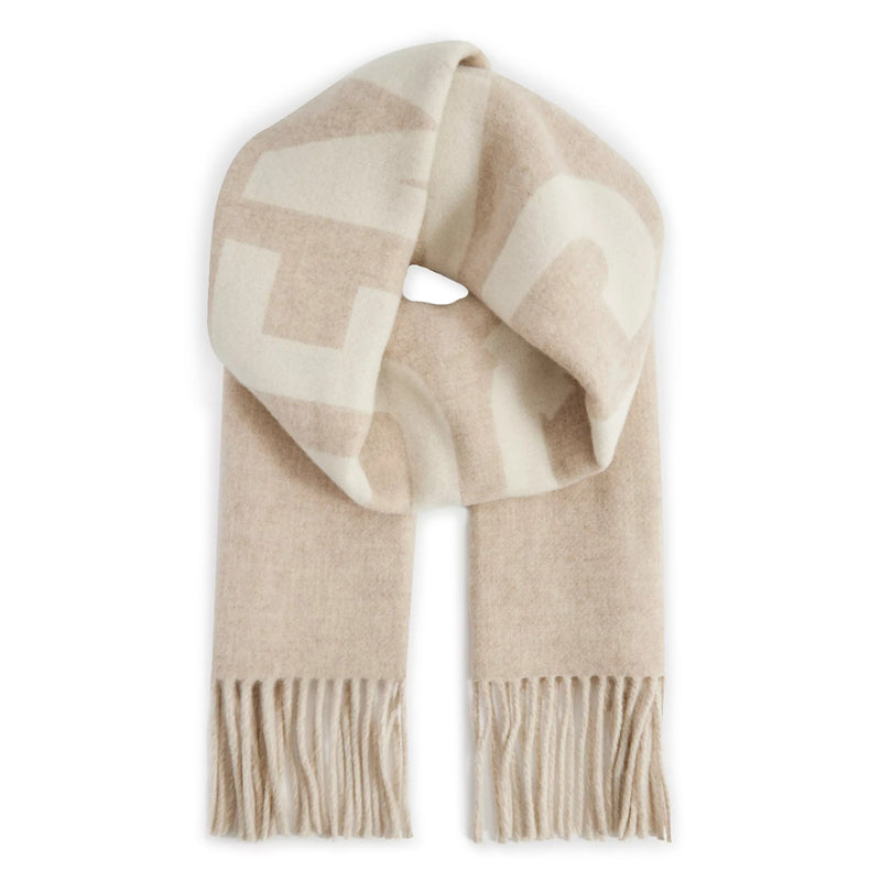 Slogan Scarf Beige