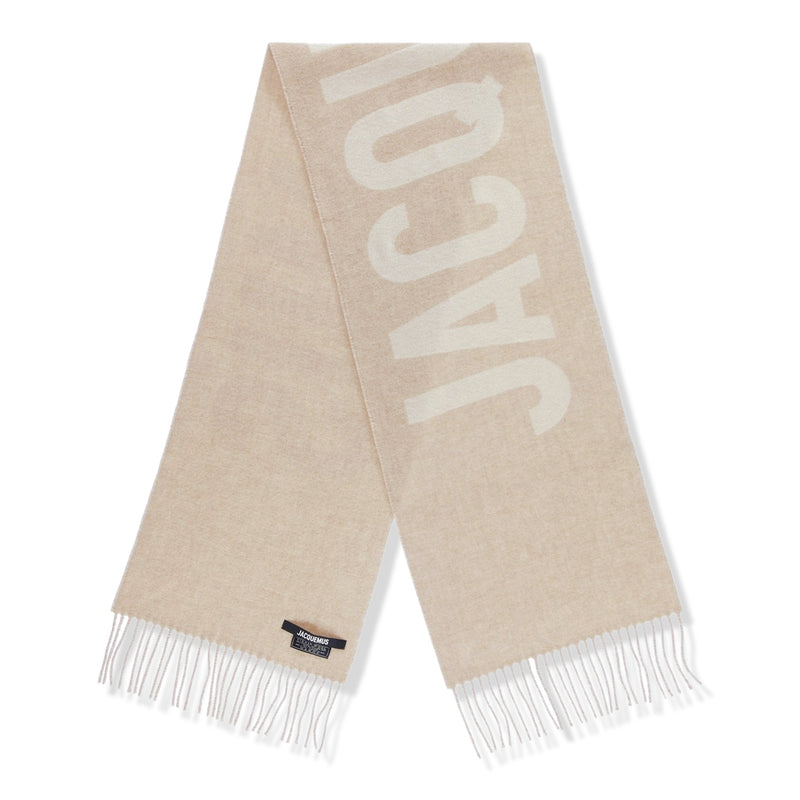 Slogan Scarf Beige