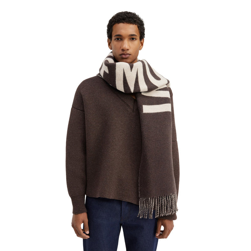 Slogan Scarf Brown