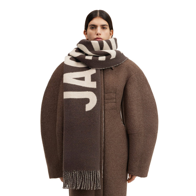 Slogan Scarf Brown