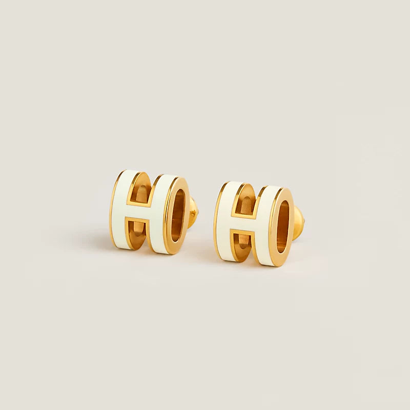 Halo Stud Earrings White/Gold