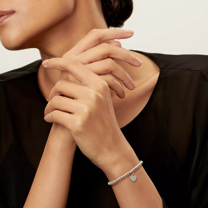 Heart Tag Bracelet Silver