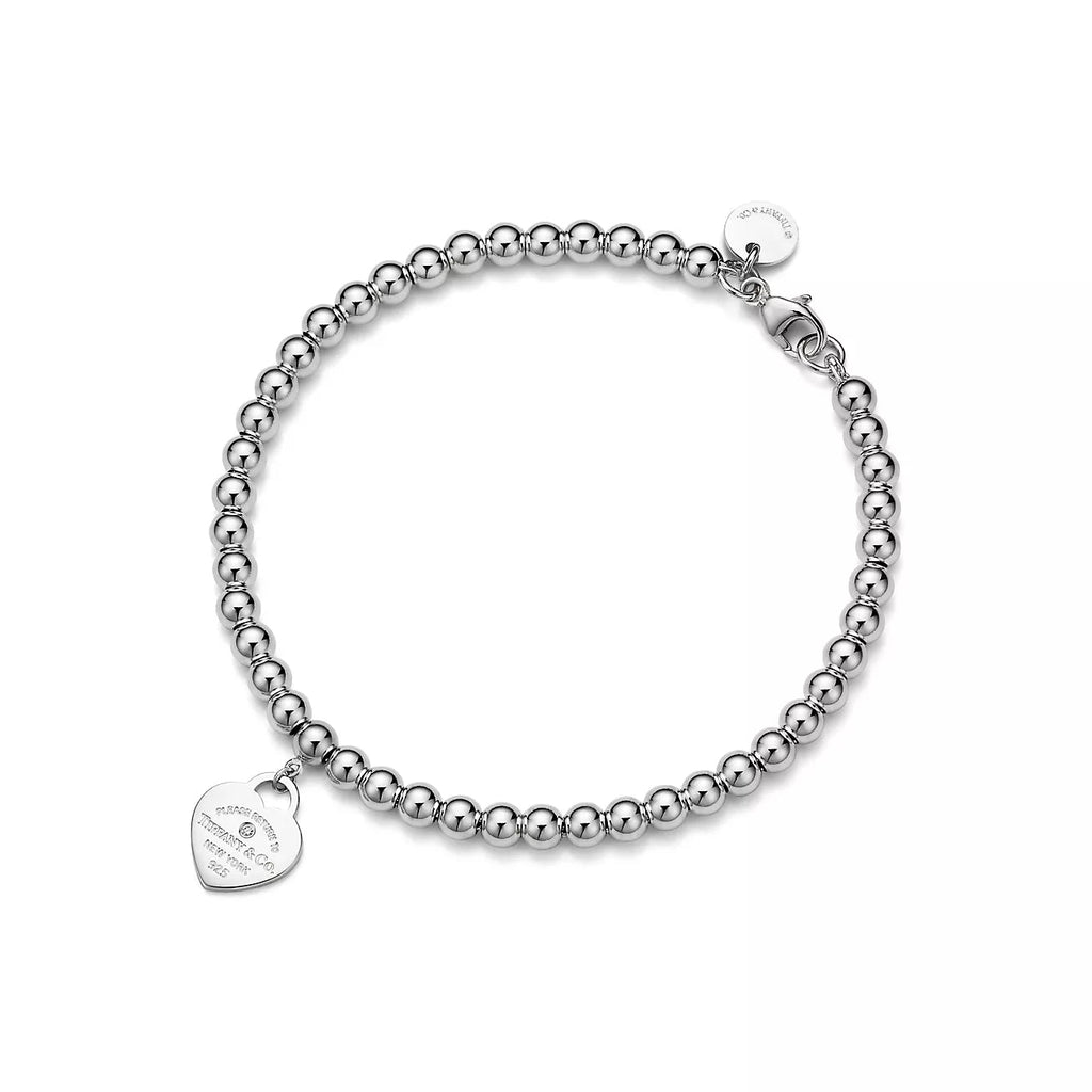 Heart Tag Bracelet Silver