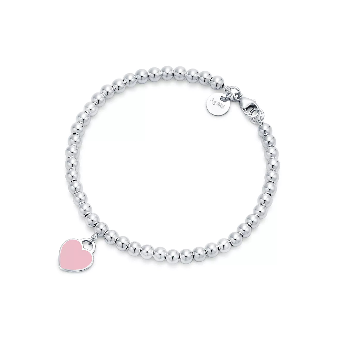 Heart Tag Bracelet Pink