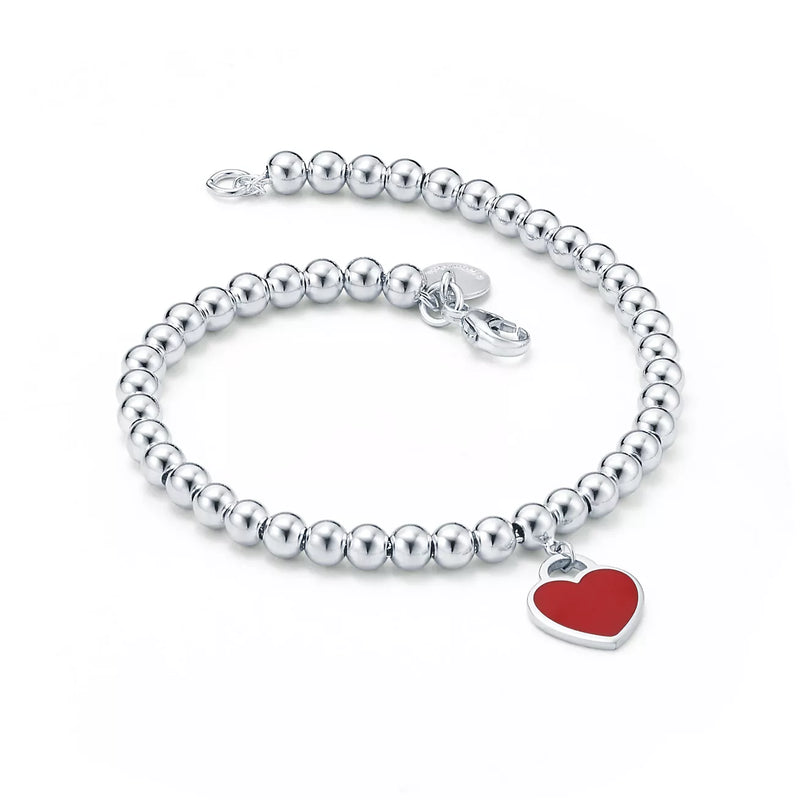 Heart Tag Bracelet Red